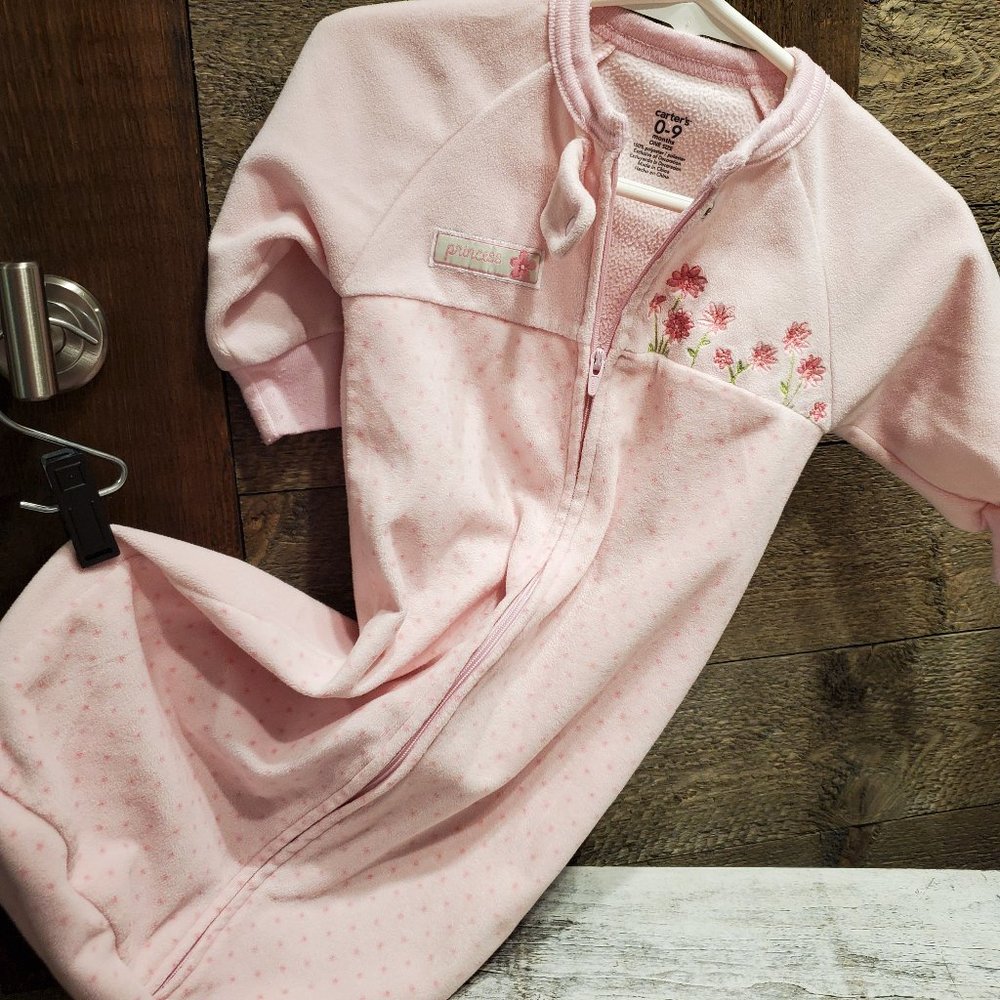 Carter's Pink Princess Sleep Sack 0-9 Months Wearable Blanket One Size